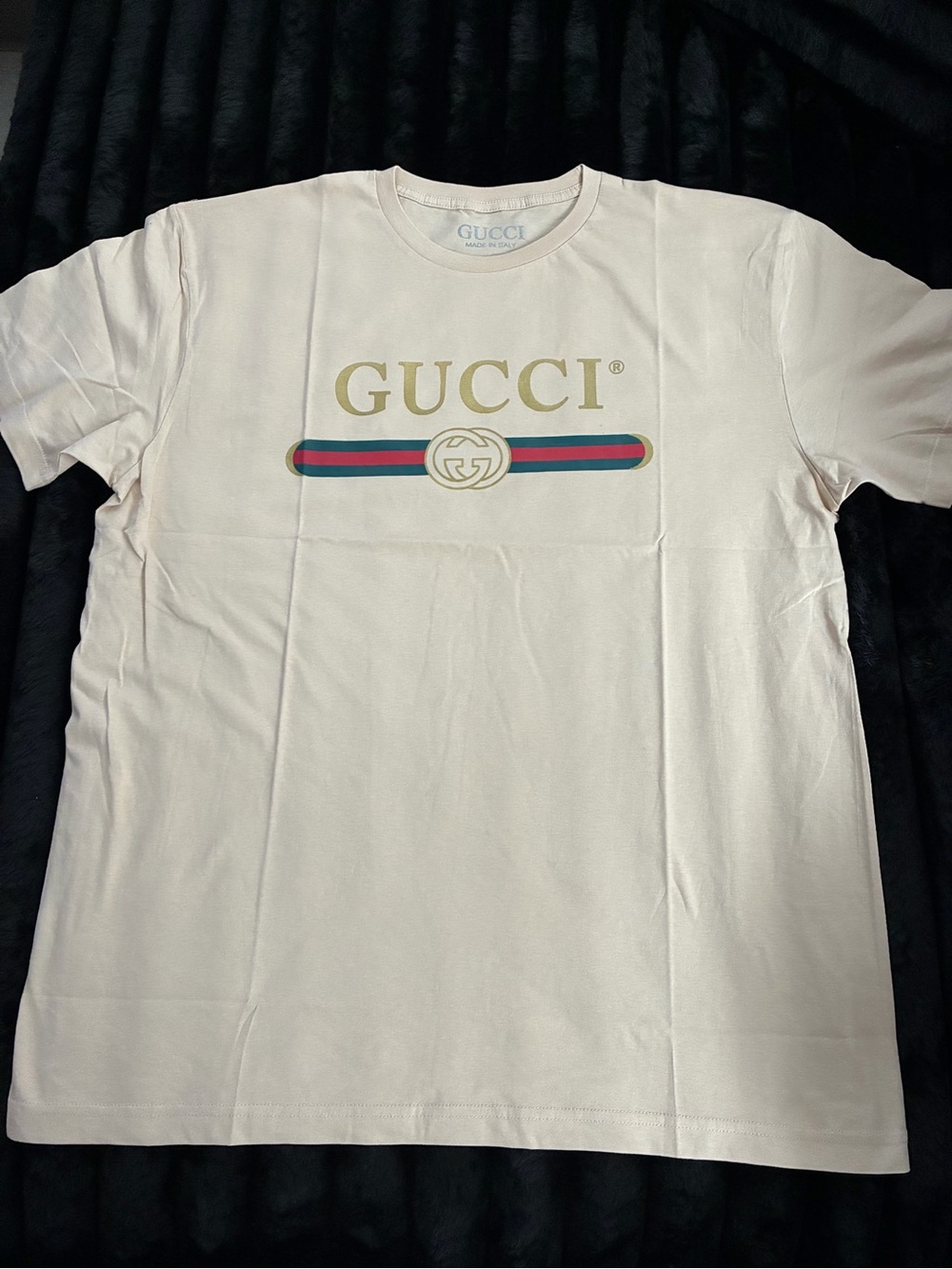 Men’s New Luxury Graphic, off-white T-shirt, Size XL